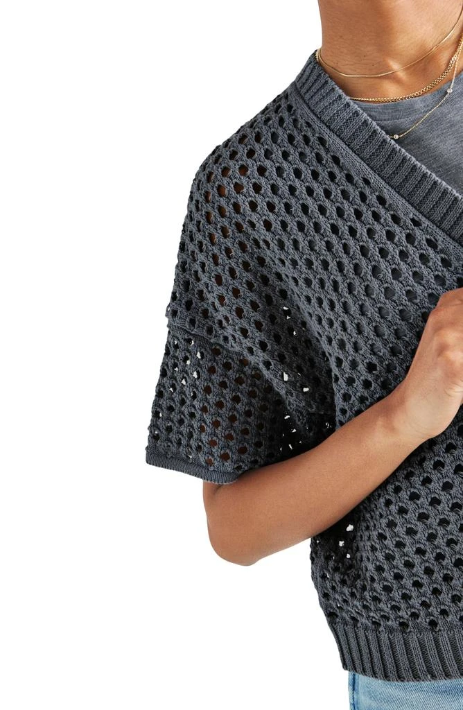 Splendid Nova Short Sleeve Cotton Pointelle Cardigan 6