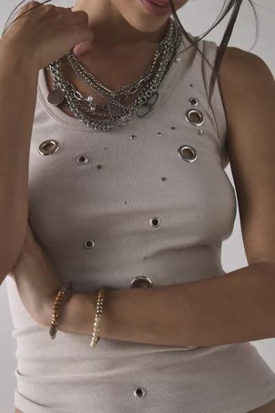 Jaded London Jaded London Eyelet Studded Cutout Vest Top