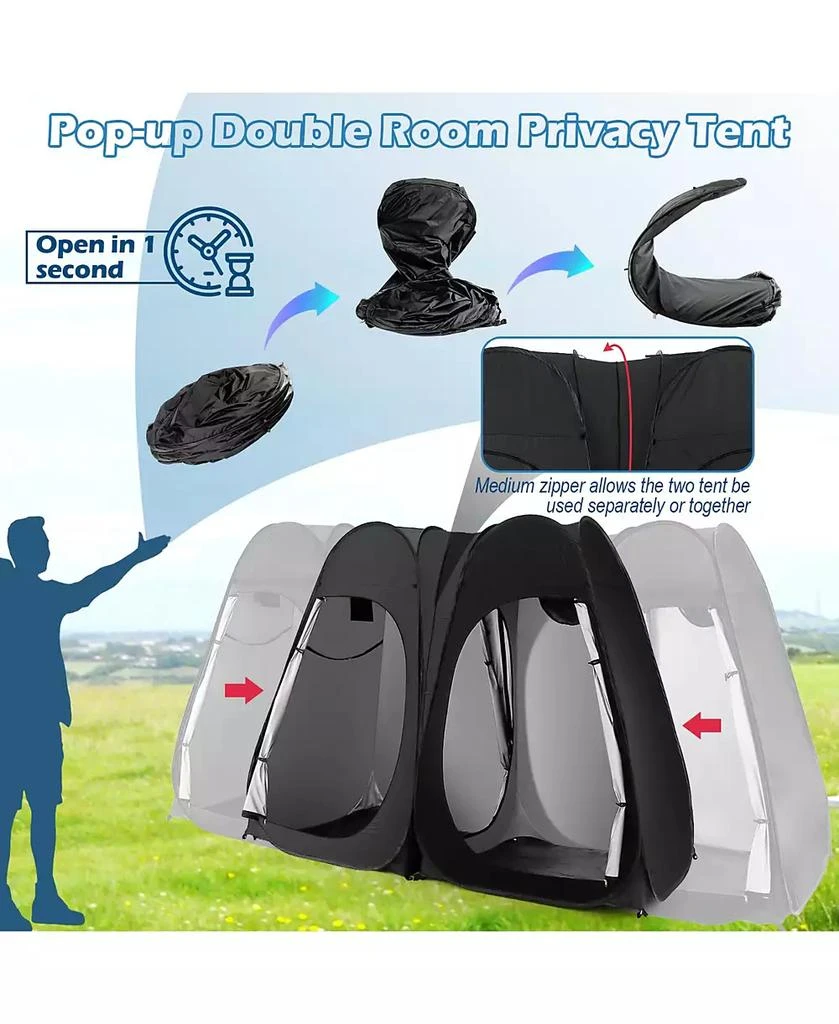 Costway Outdoor 7.5FT Portable Pop Up Shower Privacy Tent Dressing Changing Room Camping 5