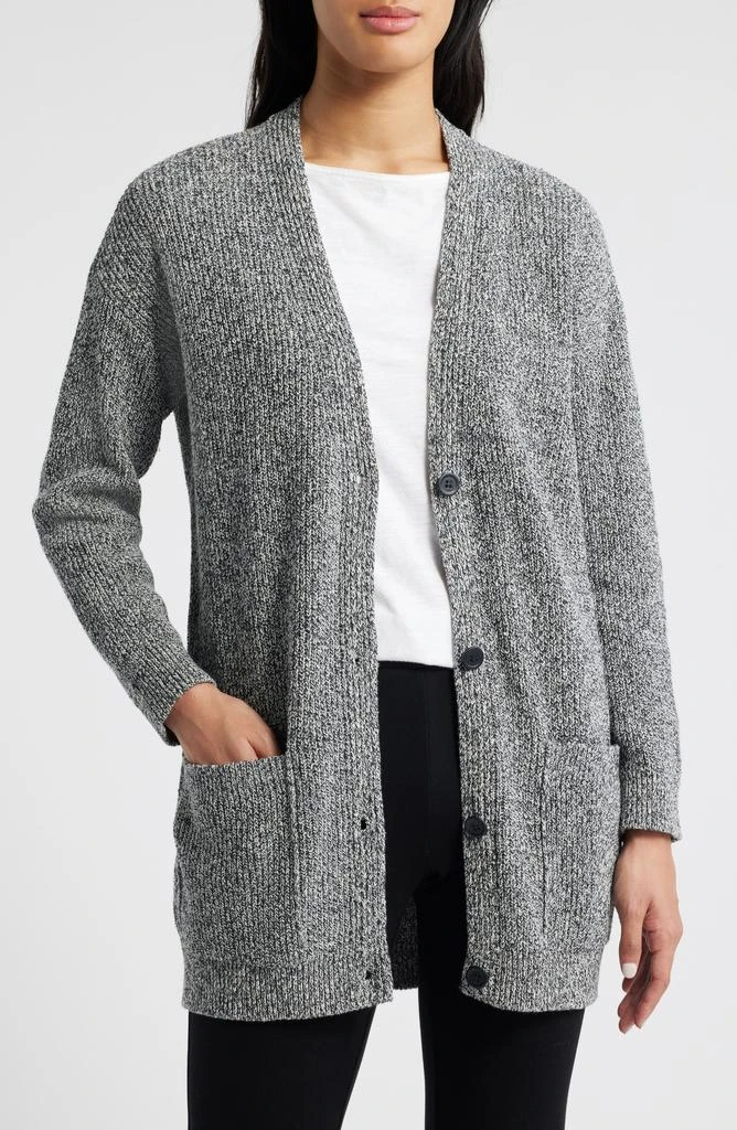 Eileen Fisher V-Neck Cotton Blend Cardigan