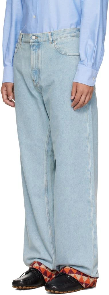 Valentino Blue Jacquard Hem Jeans 4