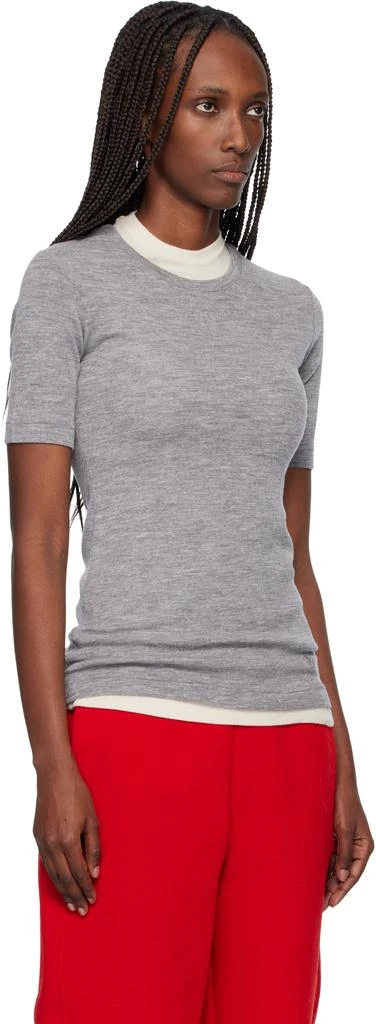 Jil Sander Gray Lightweight Slub Wool Top Set 2