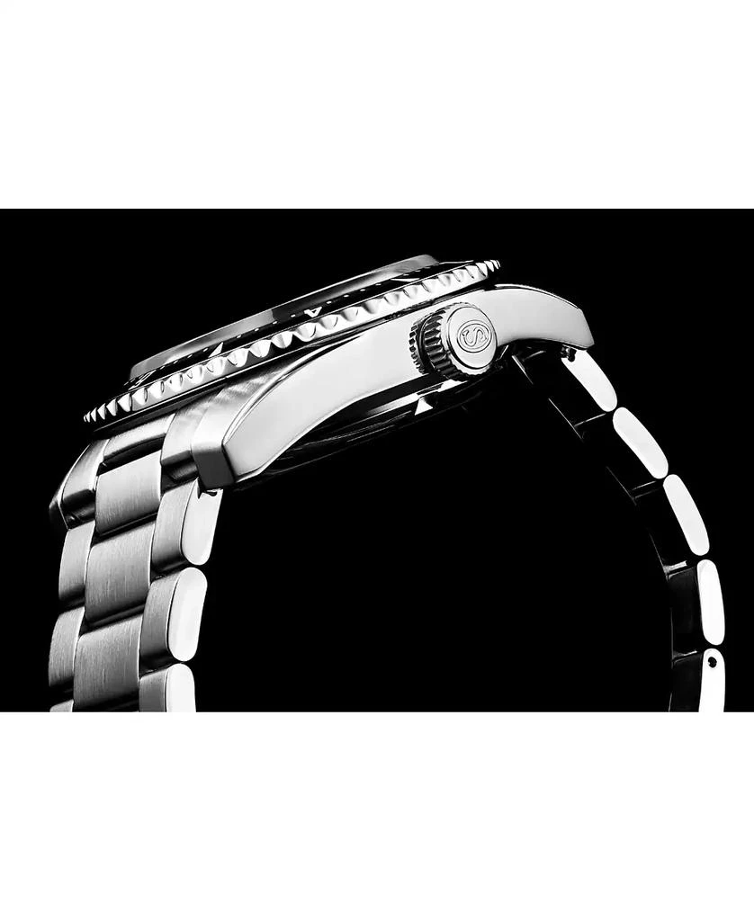 Stuhrling Men s Aquadiver 44mm Swiss Automatic Diver Watch, Green Dial, Stainless Steel Bracelet, 200M Water Resistant 5