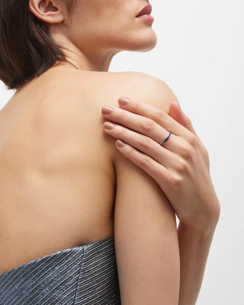 Neiman Marcus Diamonds 18k White Gold Blue Sapphire Eternity Ring, Size 7, 1.50tcw 5