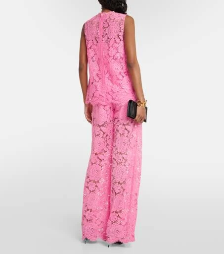 Dolce 
Gabbana Floral crepe de chine lace top 3