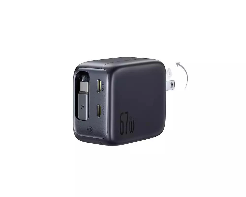 Baseus Enercore with Single Retractable USB-C Cable Charger 67W 10