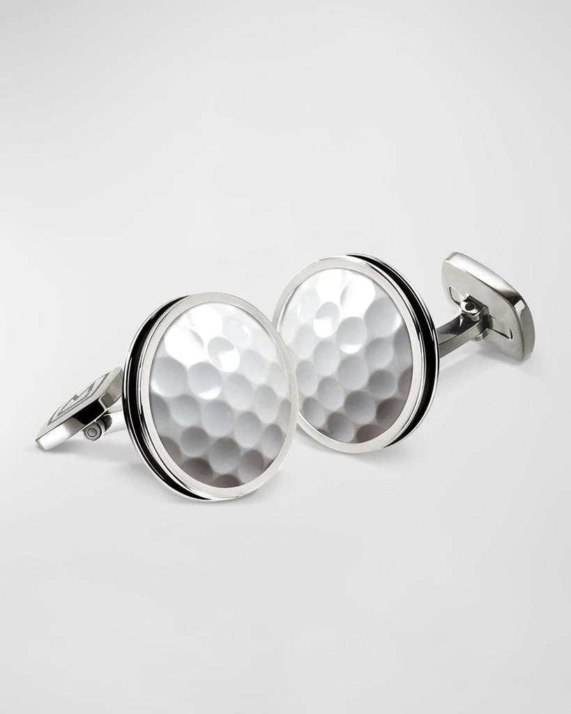 M Clip Men's Stainless Steel Golf Ball Round Cufflinks 1