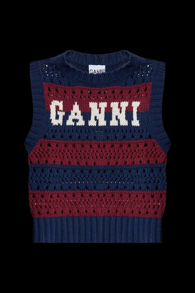 Ganni Ganni Striped Knitted Vest 1