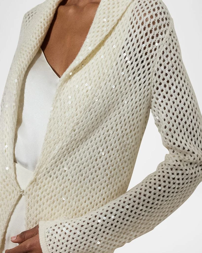 Ralph Lauren Embellished Cashmere Mesh Long Cardigan 6