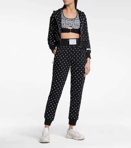 Adam Selman Polka-dot high-rise cotton-blend sweatpants 2