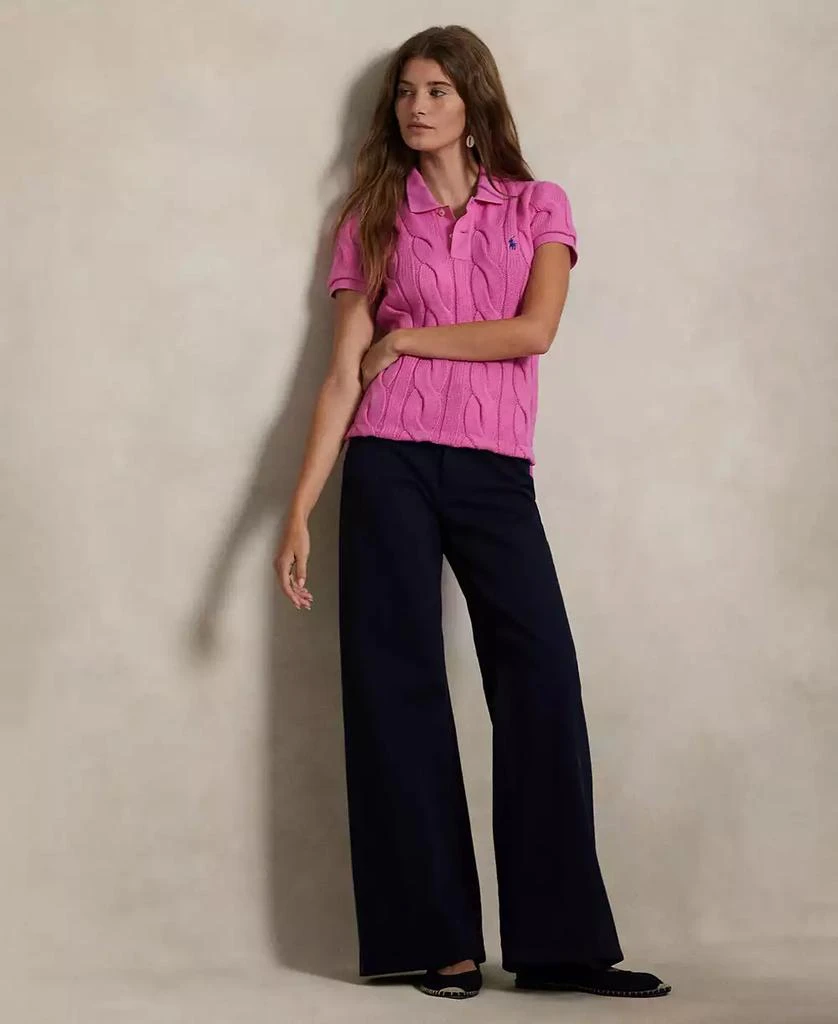 Ralph Lauren Women
s Cable-Knit Cotton Polo Shirt 4