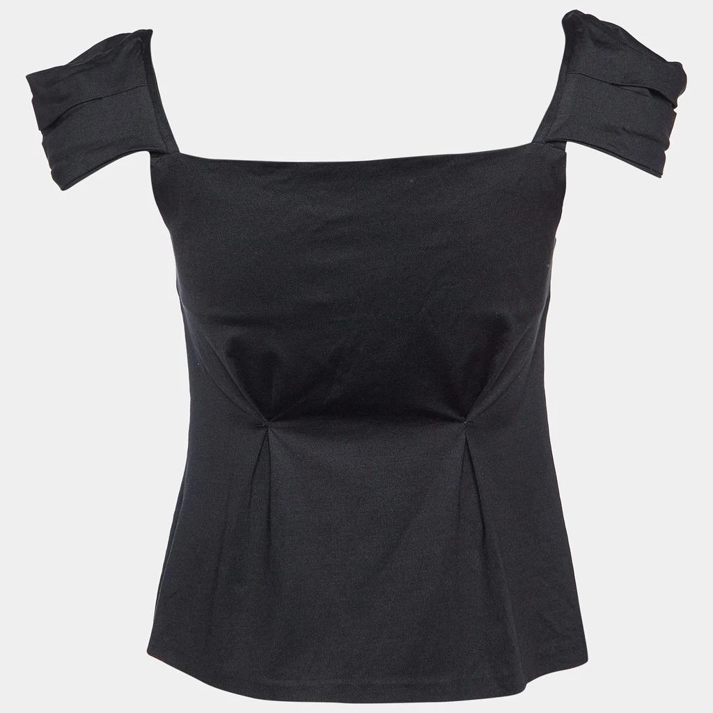 Miu Miu Miu Miu Black Silk Pleated Top S 2