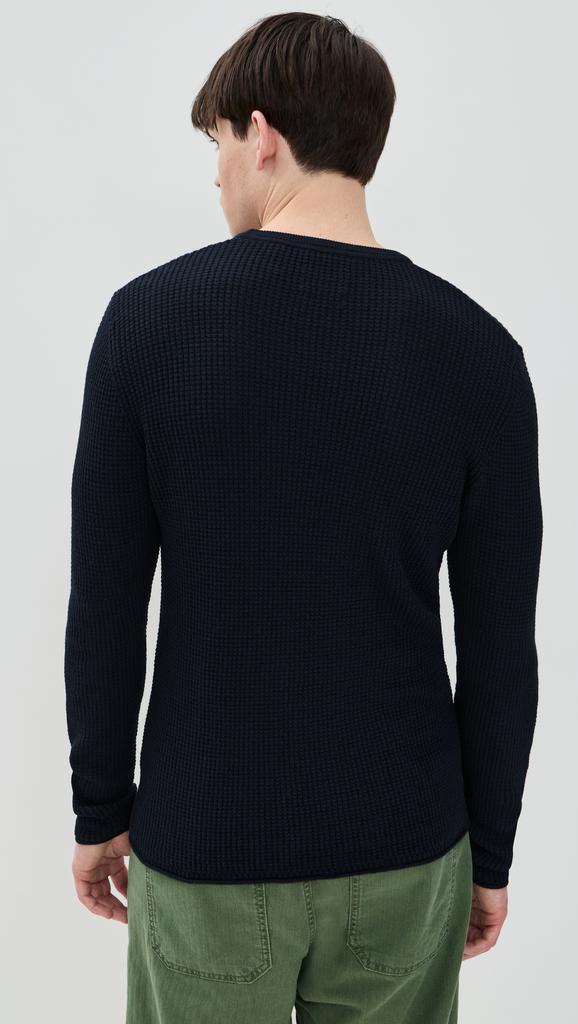 Billy Reid Mini Waffle Crew Sweater