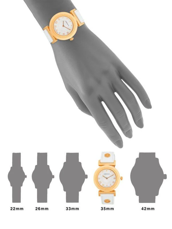 Versace Analog Stainless Steel
Leather-Strap Watch 2