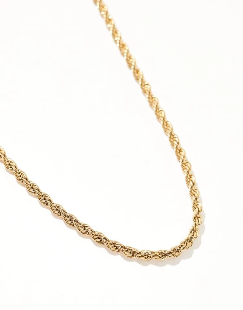 Neck On The Line Neck On The Line 6mm gold plated stainless steel rope chain necklace 3