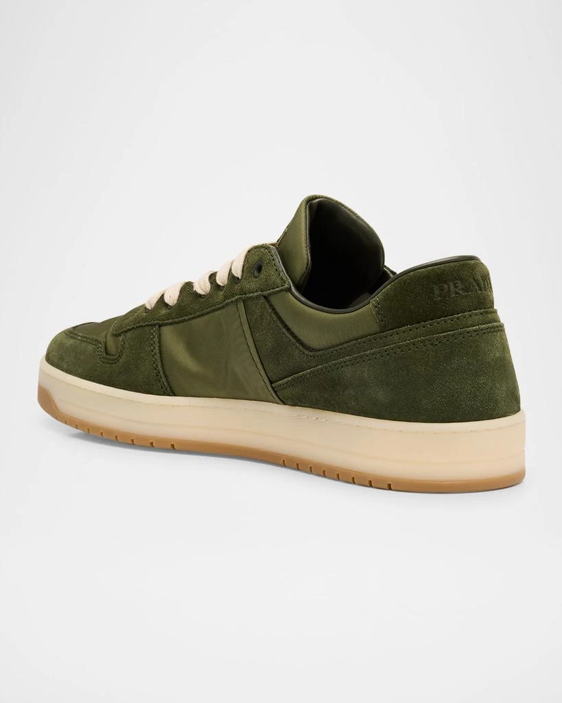 Prada Men's Downtown Nylon and Suede Low-Top Sneakers 4