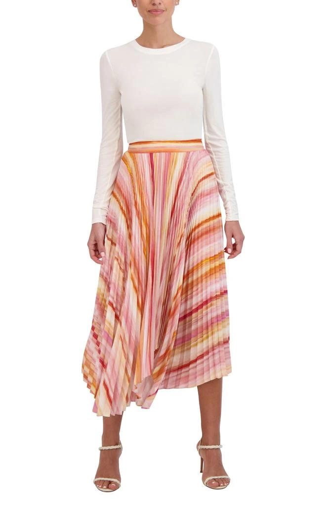 BCBG Pleated Handkerchief Hem Midi Skirt 4