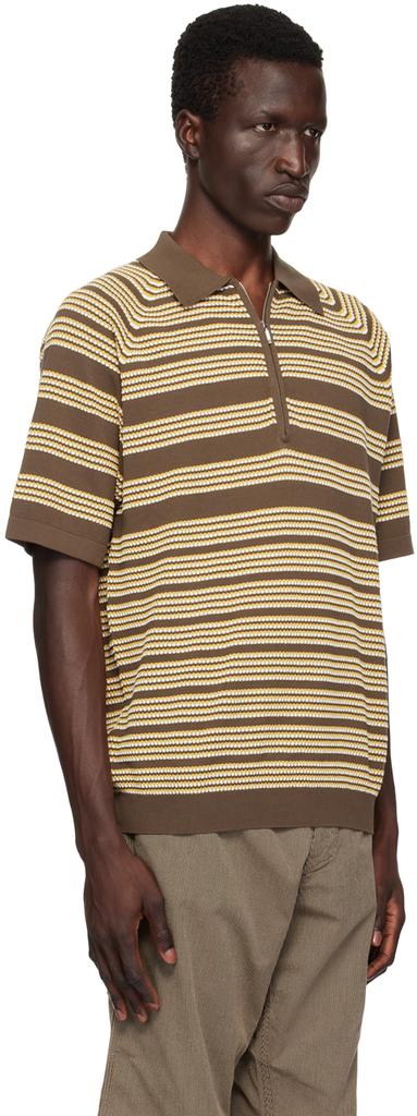 BEAMS PLUS Brown Jacquard Polo