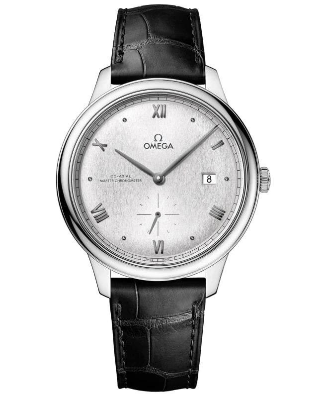 Omega Omega De Ville Prestige Co-Axial Master Chronometer Small Seconds 41mm Automatic Silver Dial Black Leather Strap Men
s Watch 434.13.41.20.02.001 1