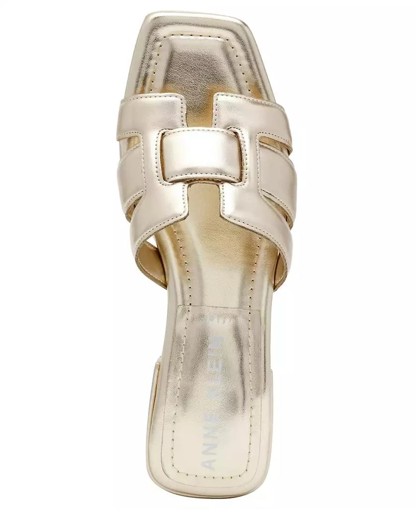 Anne Klein Women's Loyal Square Toe Slide Flat Sandals 4