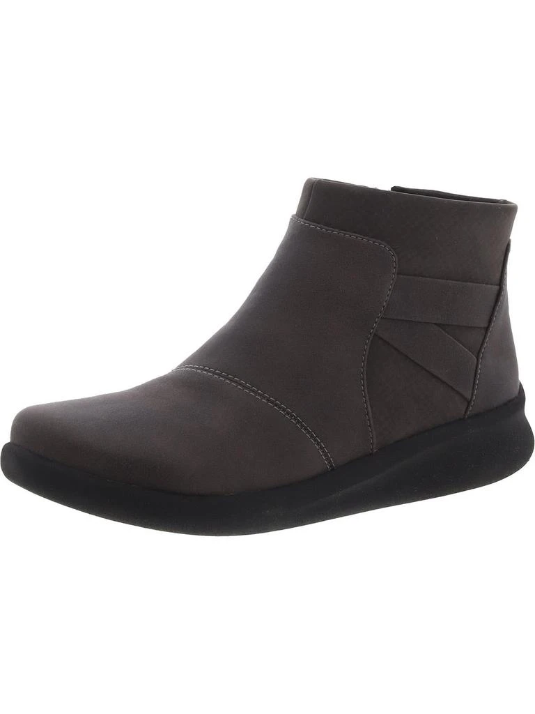 Cloudsteppers by Clarks Sillian2.0 Hi Womens Faux Leather Wedge Ankle Boots 1