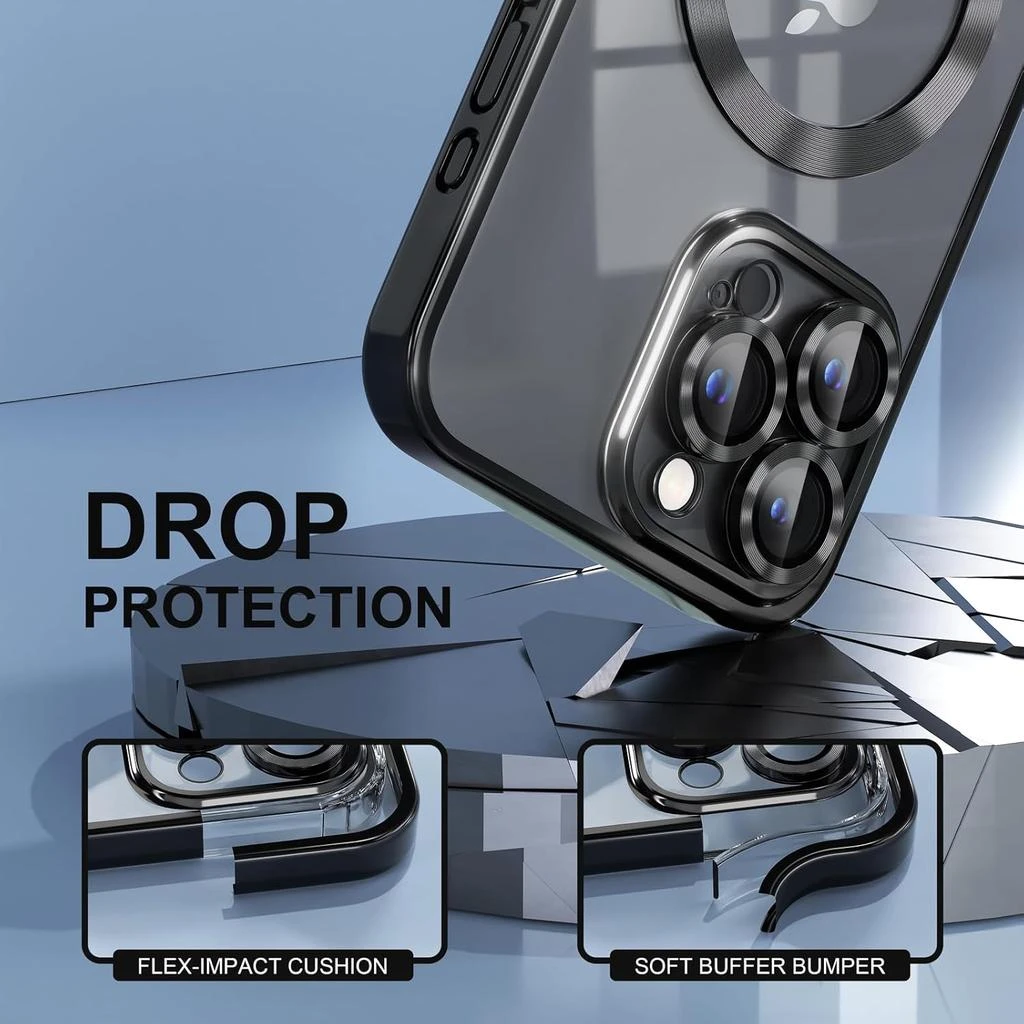 ENTRONIX Entronix Bundle Compatible with iPhone 15 Pro Max - [Magnetic] Luxury Glossy Case 
1 Clear Screen Protector 3