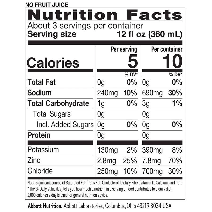 Pedialyte Zero Sugar Electrolyte Solution 5
