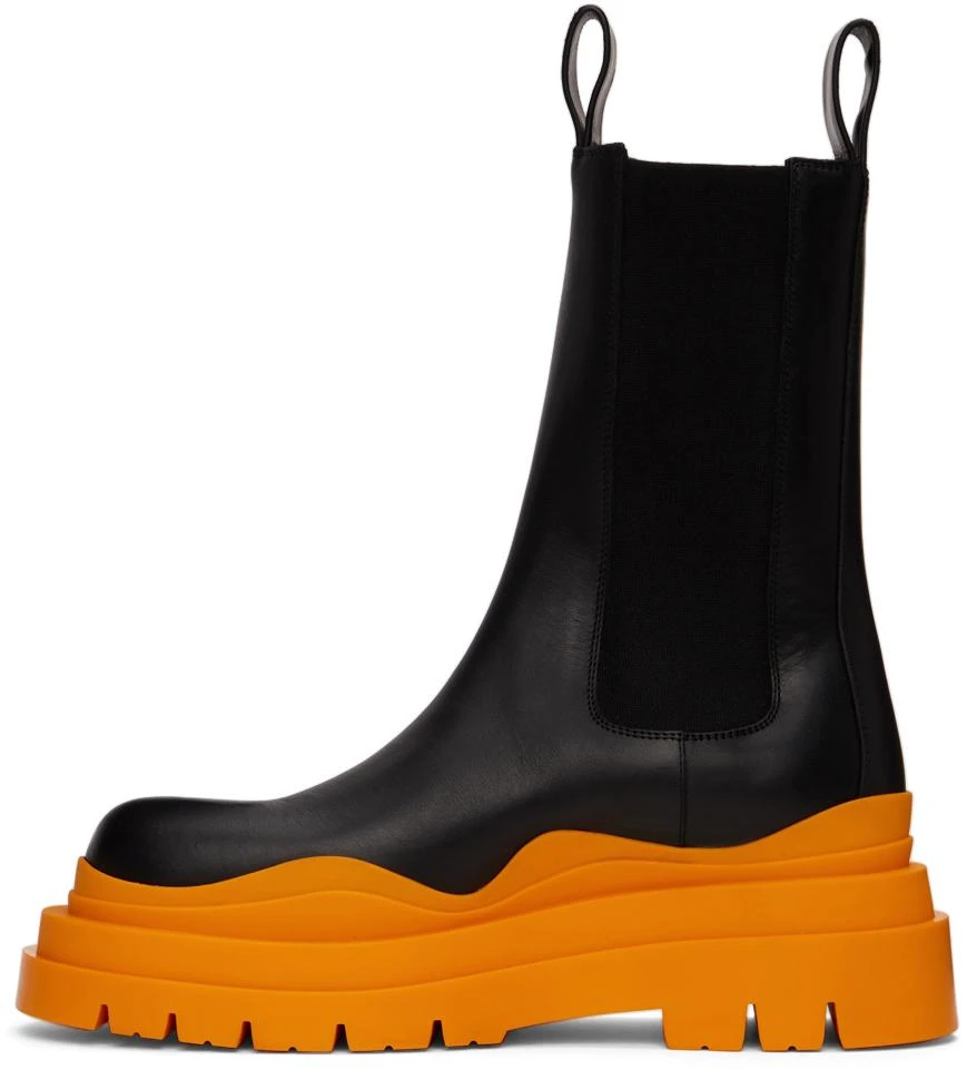 Bottega Veneta Black & Orange Tire Chelsea Boots 3