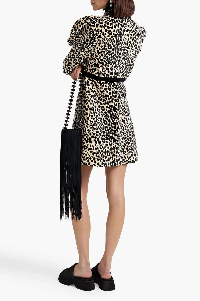 BATSHEVA Tate leopard-print cotton-velvet mini dress 3