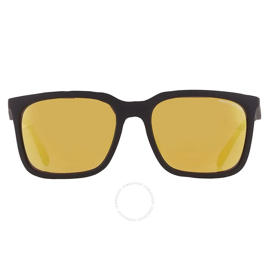 Armani Exchange Mirrored Yellow Rectangular Men's Sunglasses AX4117SU 807873 57 1