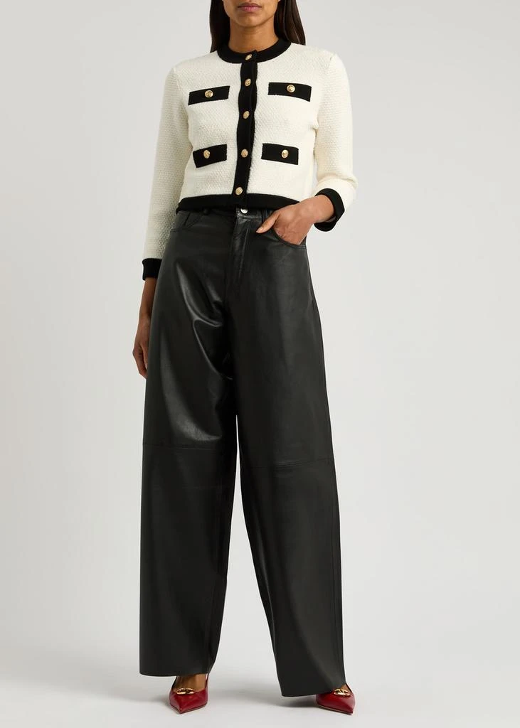 Alice + Olivia Claira cropped tweed cardigan 4