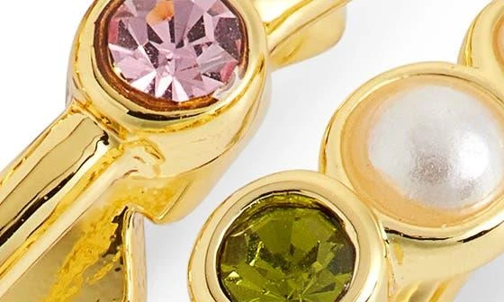 Madewell Set of Three Faux Pearl 
Gem Stackable Rings 4