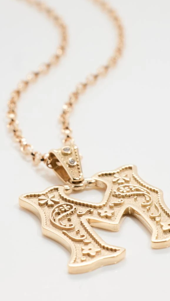 Marlo Laz 14k Small Southwestern Initial Charm 1.8 Rolo Chain For Charm M 4