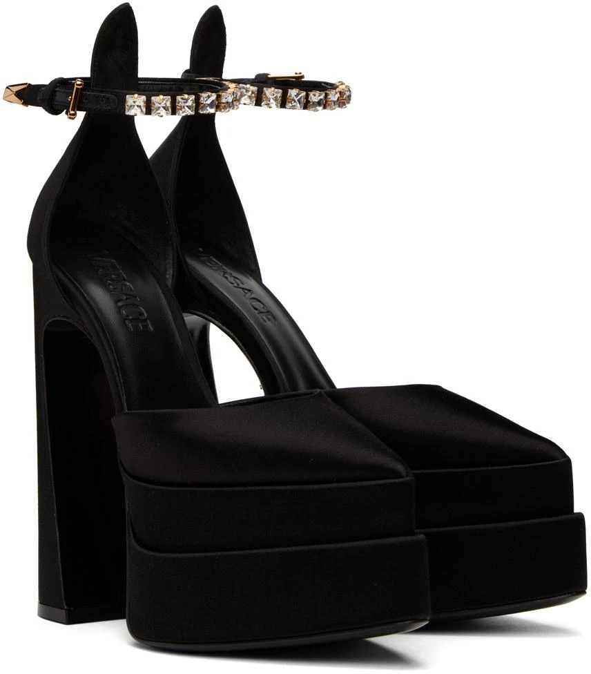 Versace Black Aevitas Platform Heels 4