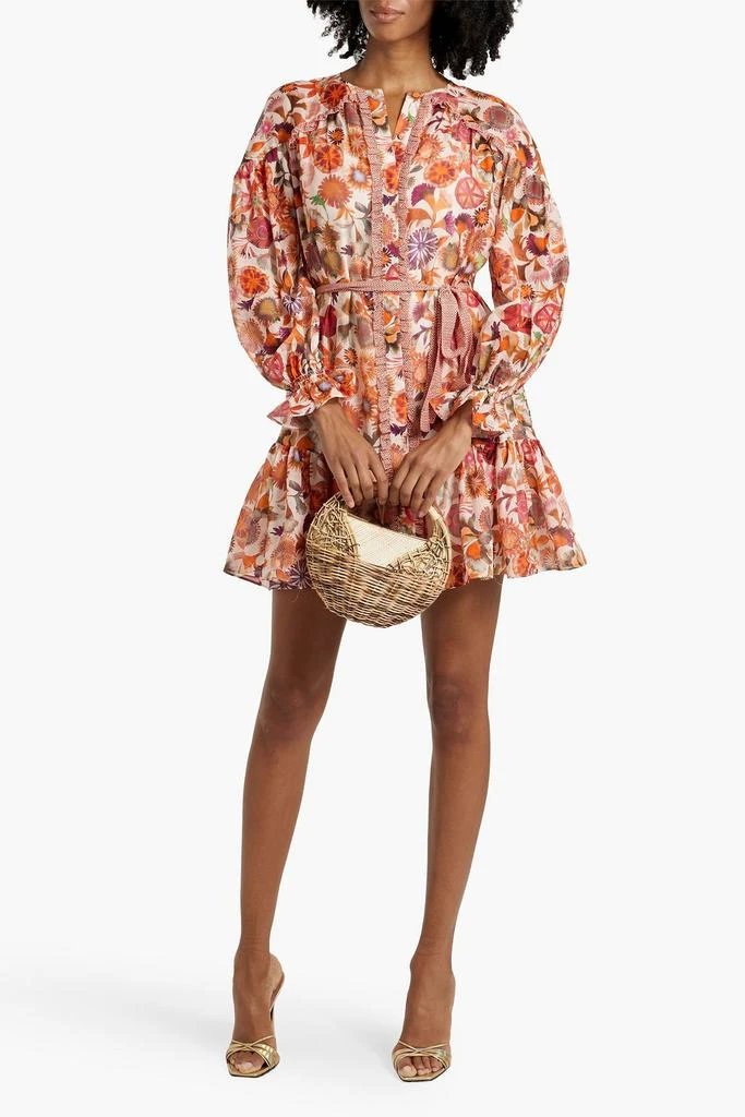 Saloni Pixie floral-print cotton and silk-blend voile mini dress 2
