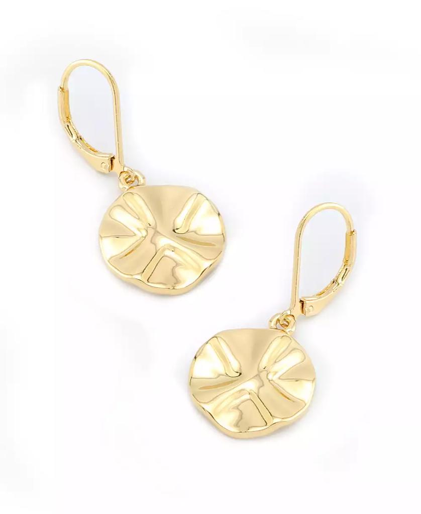 Robert Lee Morris Gold Textured Coin Drop Earrings
