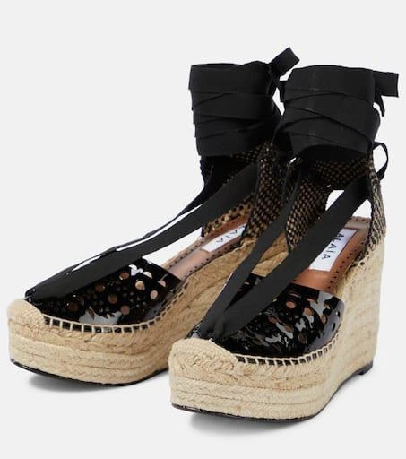 Alaïa Laser-cut espadrille wedges 5