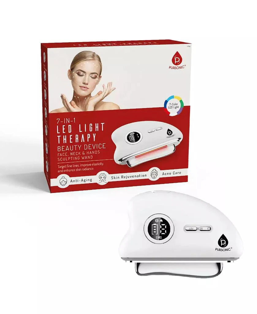PURSONIC 7-in-1 LED Light Therapy Beauty Wand For Face, Neck 
Feet, Full Body