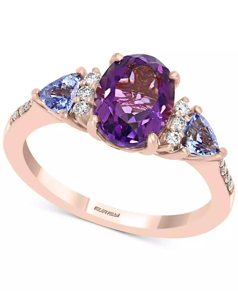 Effy EFFY® Amethyst (1-5/8 ct. t.w.), Tanzanite (3/4 ct. t.w.)
Diamond (1/10 ct. t.w.) Ring in 14k Rose Gold