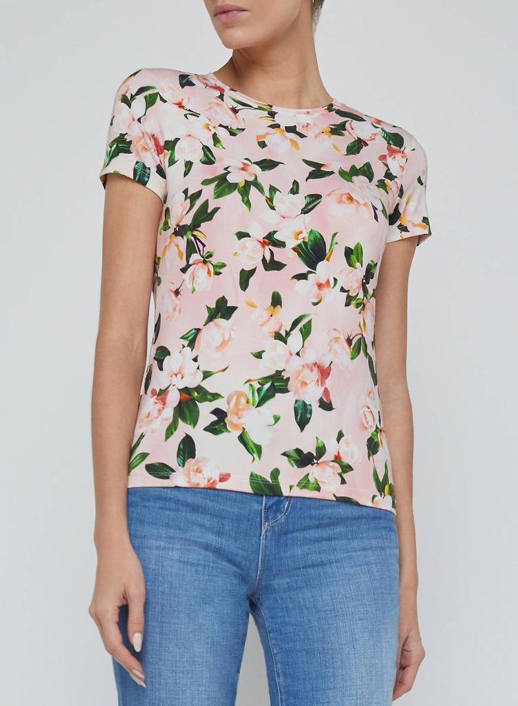 L'Agence L'Agence - Ressi Short Sleeve Rose Print Tee
