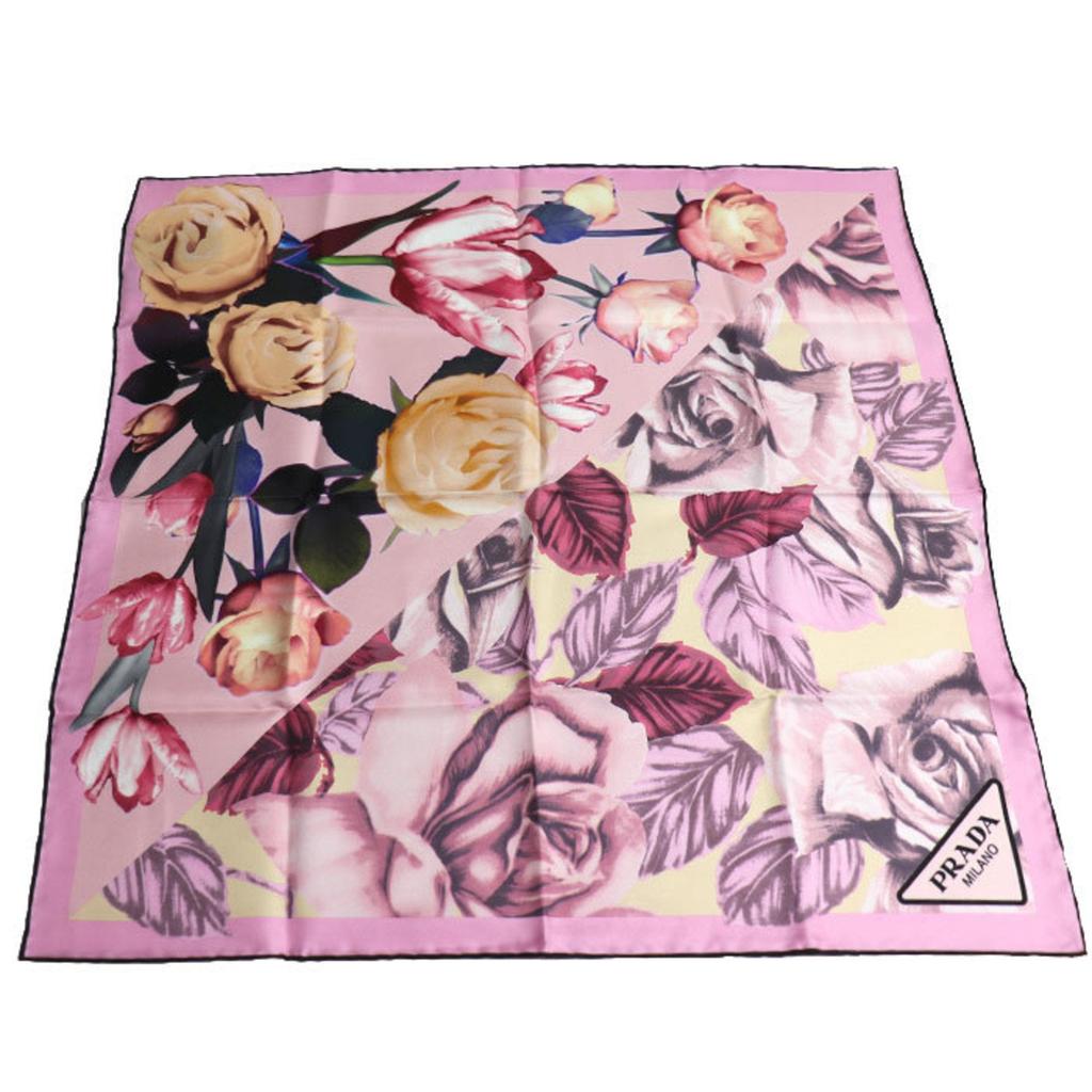 Prada Printed Silk Twill 55CM Square Scarf - Scarves - Free