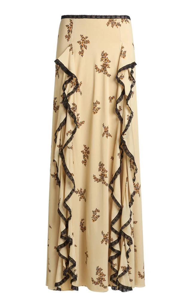 ETRO Etro Ruffled Crepe Maxi Skirt - Moda Operandi 1