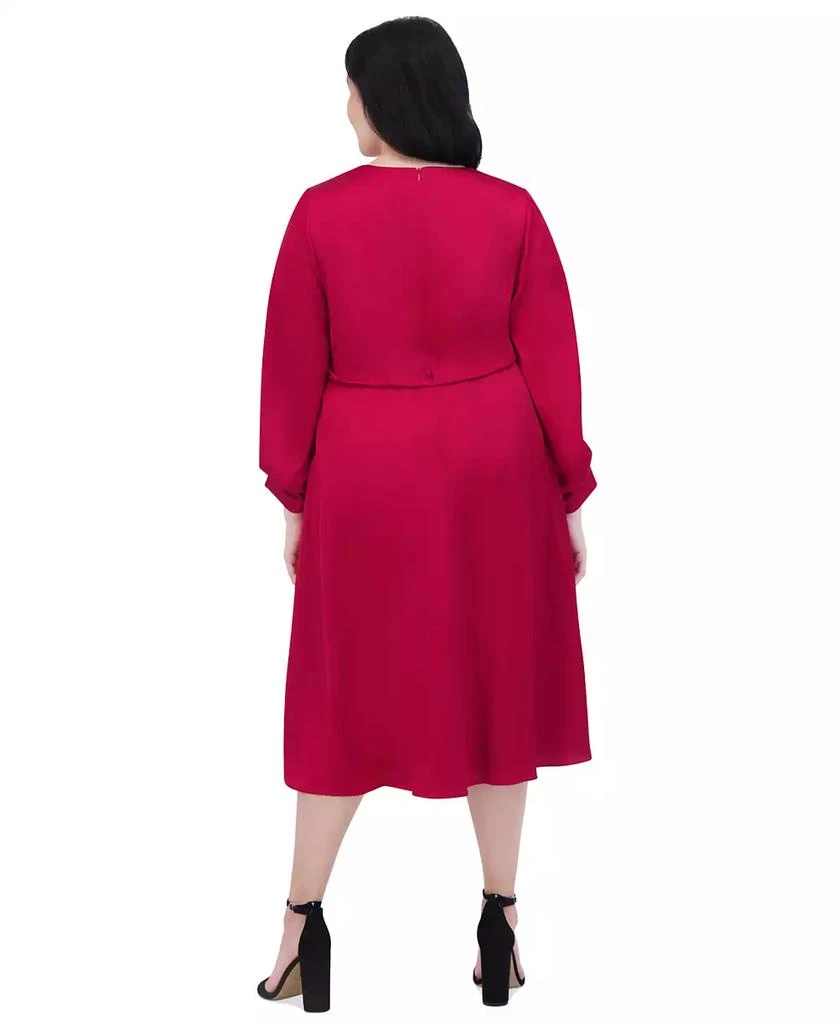 Jessica Howard Plus Size Satin Cowlneck Midi Dress 2