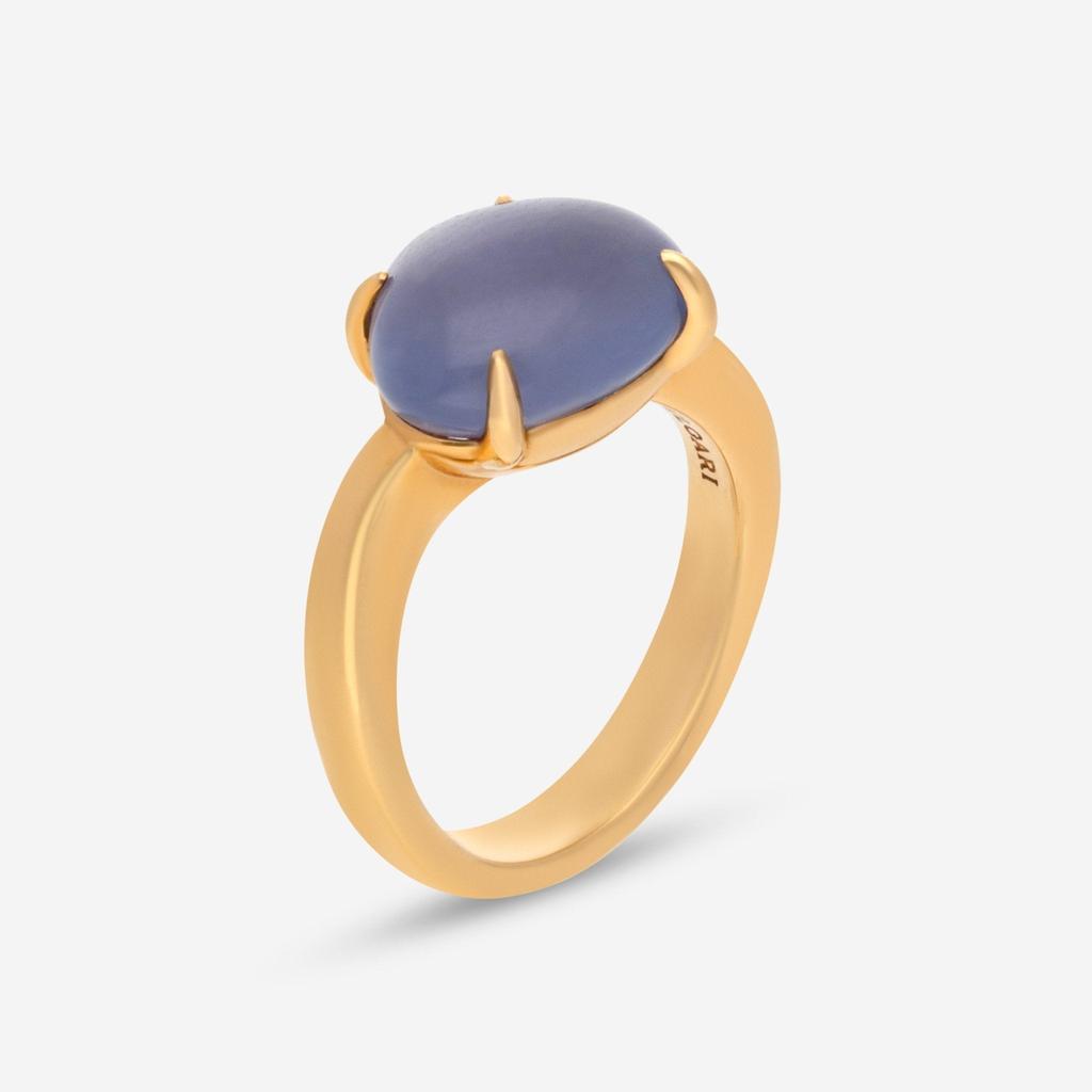 BVLGARI Bulgari Sassi 18K Yellow Gold Calcedonium Ring 346973