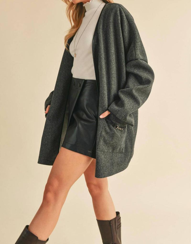 AEMI + CO Esme Kimono Jacket In Charcoal