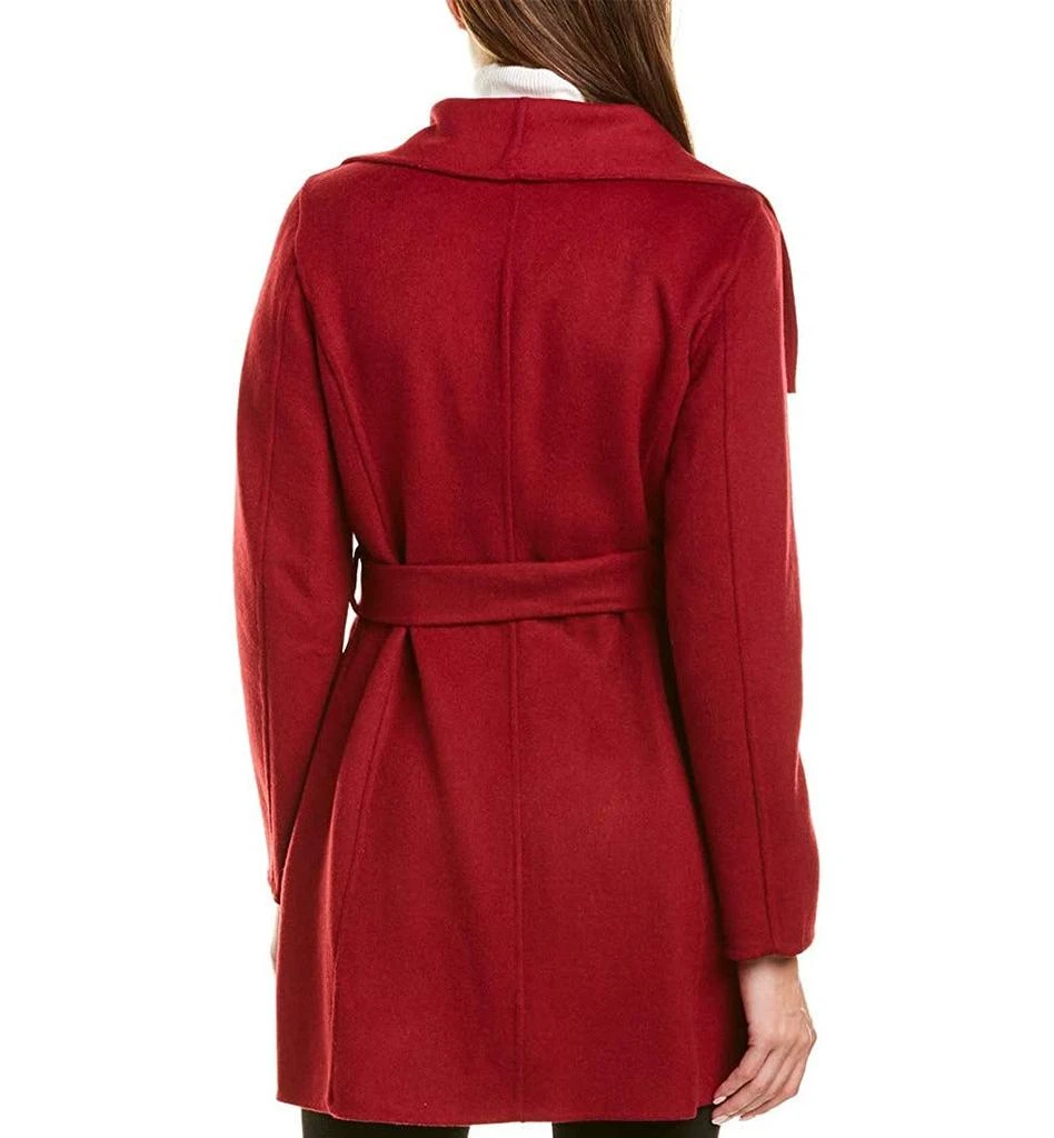Tahari Tahari Women's Deep Red Wool Belted Coat Jacket 3