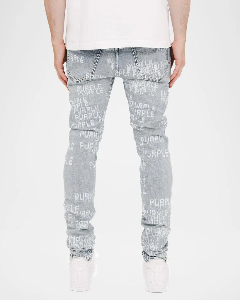 PURPLE Men's Repeat-Logo Skinny Jeans 2