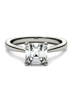 Charles 
Colvard 1.3 ct. t.w. Lab Created Moissanite Asscher Solitaire Ring in 14K White Gold 3