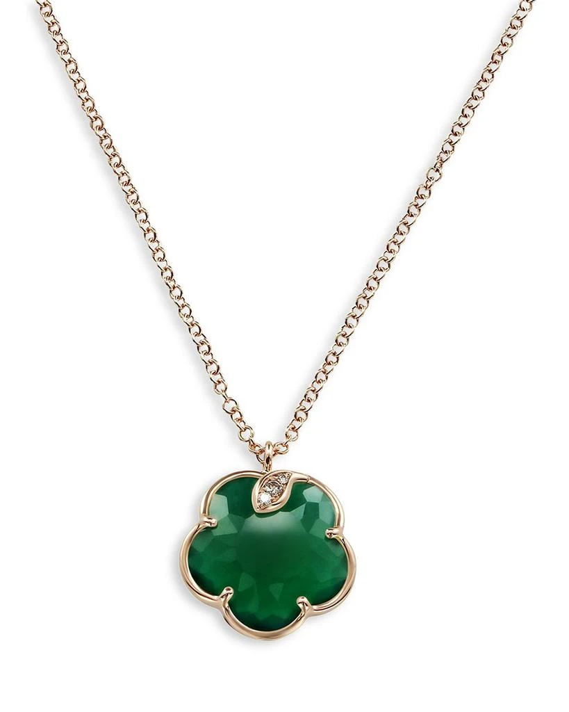 Pasquale Bruni 18K Rose Gold Petit Joli Green Agate and Diamond Pendant Necklace, 16.75" 1