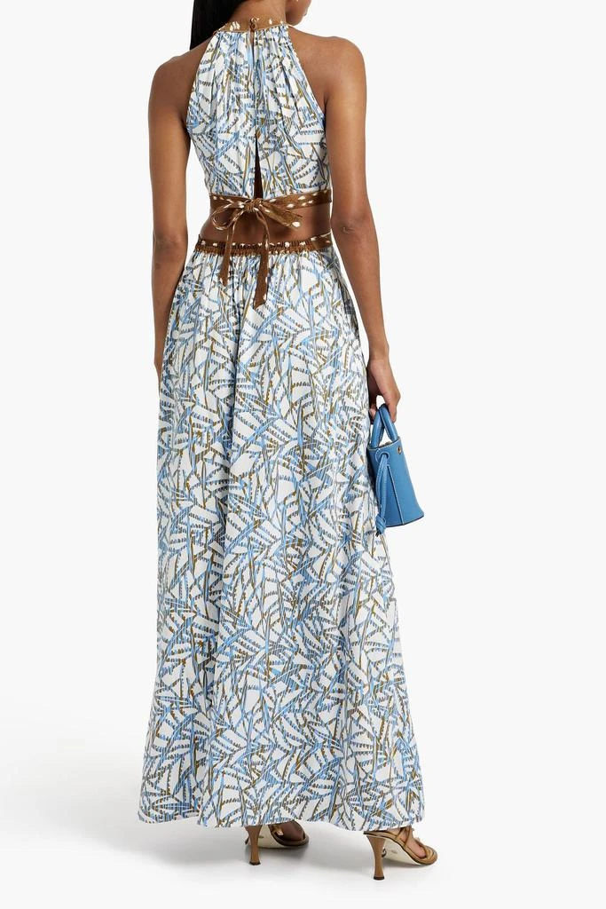 Diane von Furstenberg Elizabeth cutout printed twill maxi dress 3